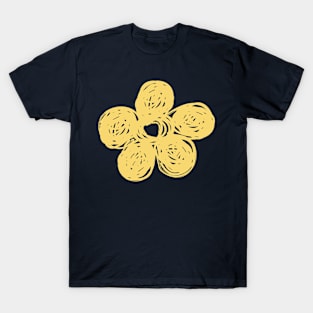 Yellow Chalkboard Flower Doodle T-Shirt